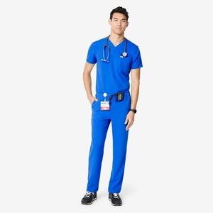 FIGS Royal Blue Scrub Set (Top + Pants), Small!